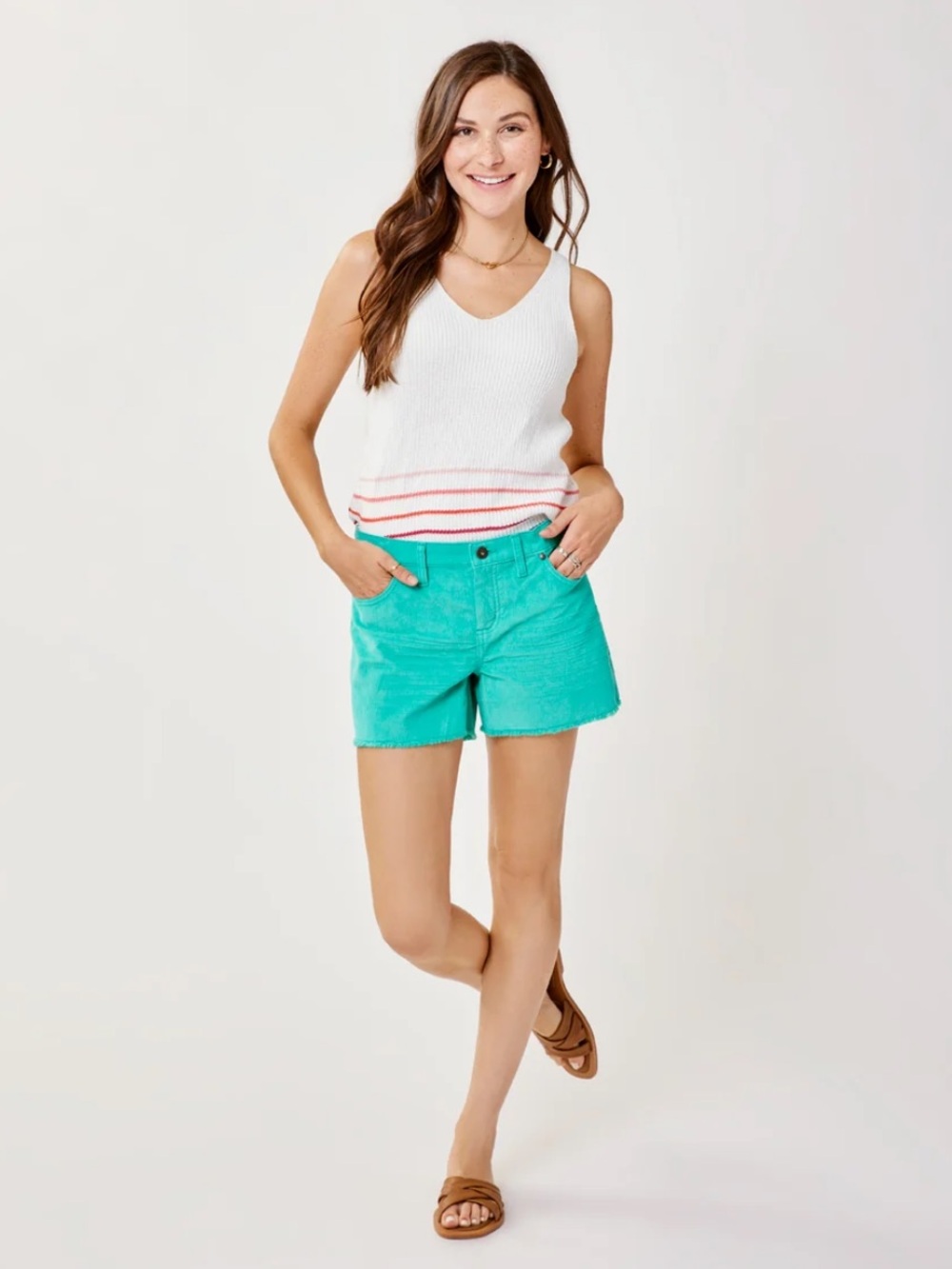 Carve Designs Seafoam Green Oahu Surfer Girl Corduroy Cutoff Shorts SZ 4